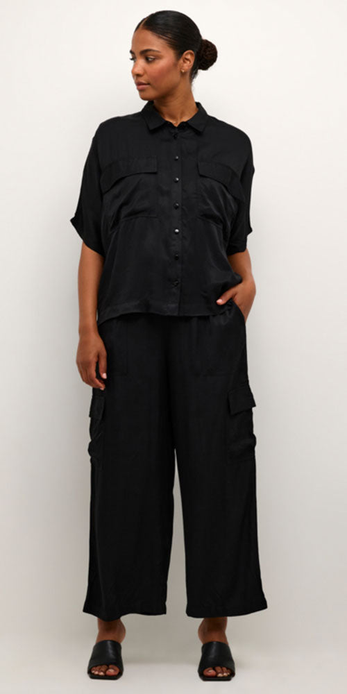 Kaffe Cropped Fluid Cargo Pants