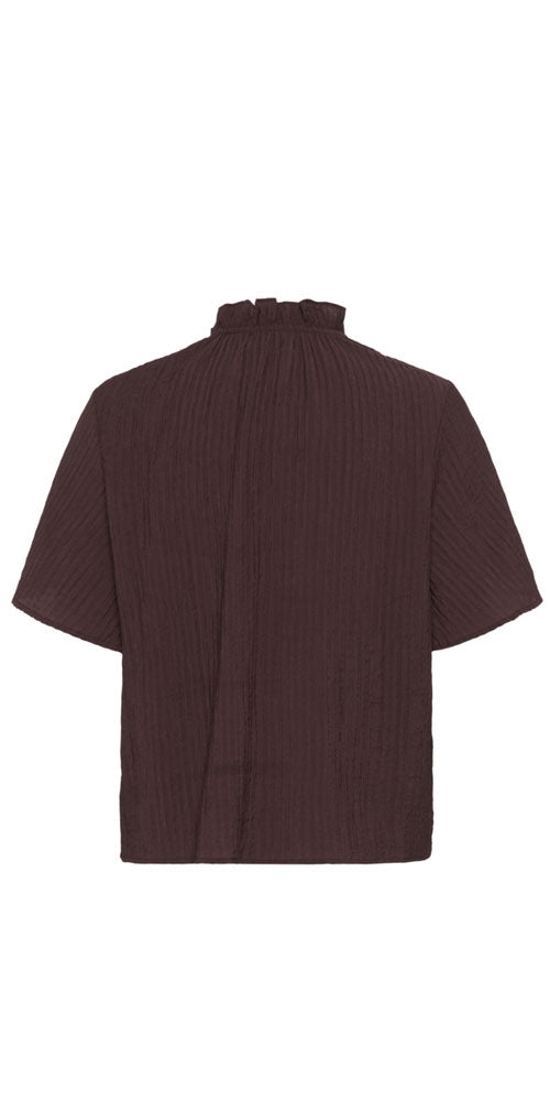 Kaffe Flutter Blouse, dark fudge