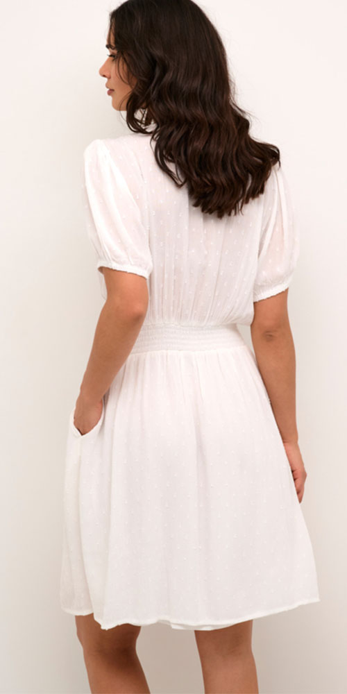 Kaffe Flutter Dress, white