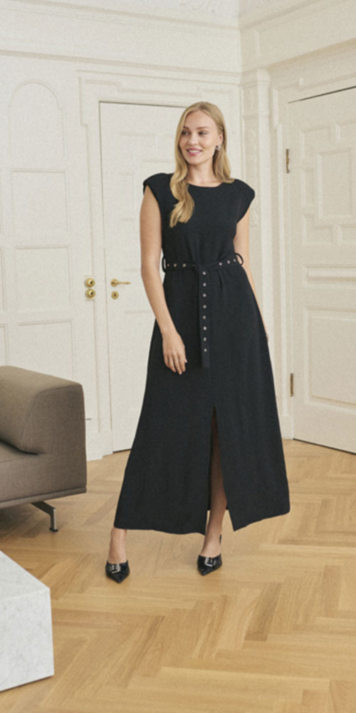 Kaffe Grommet Detail Column Dress