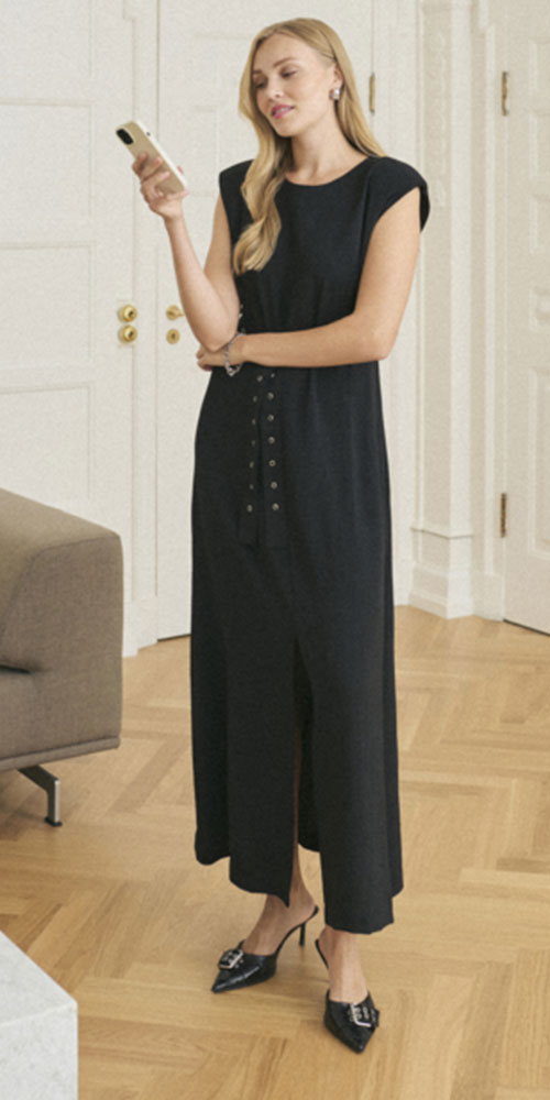 Kaffe Grommet Detail Column Dress