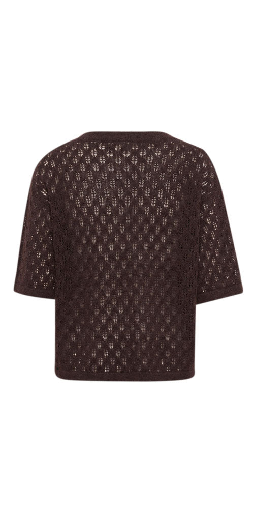 Kaffe Lacey Half Sleeve Sweater, dark burgundy
