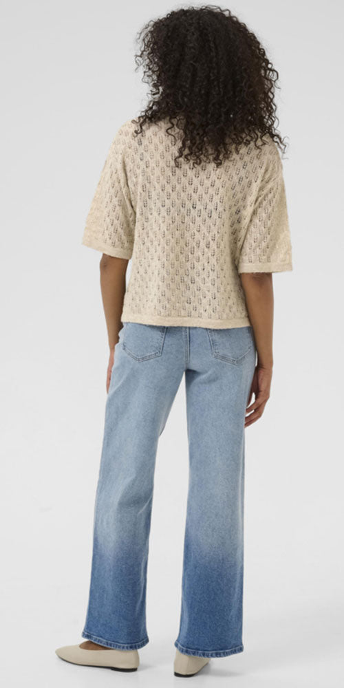 Kaffe Lacey Half Sleeve Sweater, oatmeal