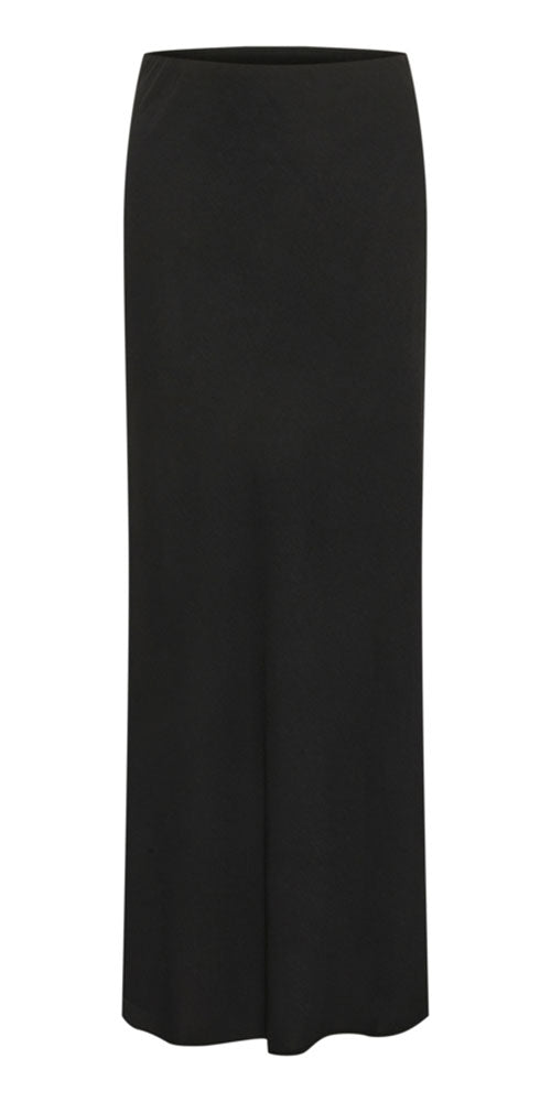 Kaffe Long Column Skirt, black