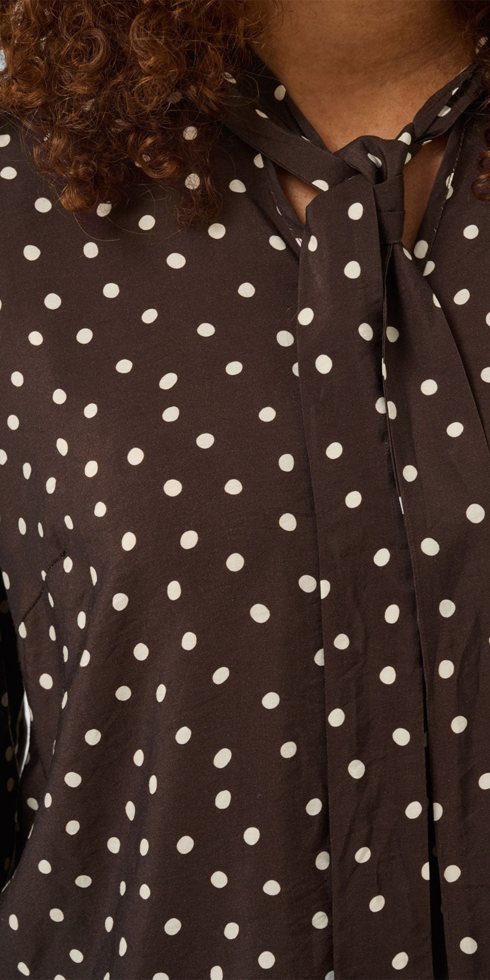 Kaffe Polka Dot Tie Blouse