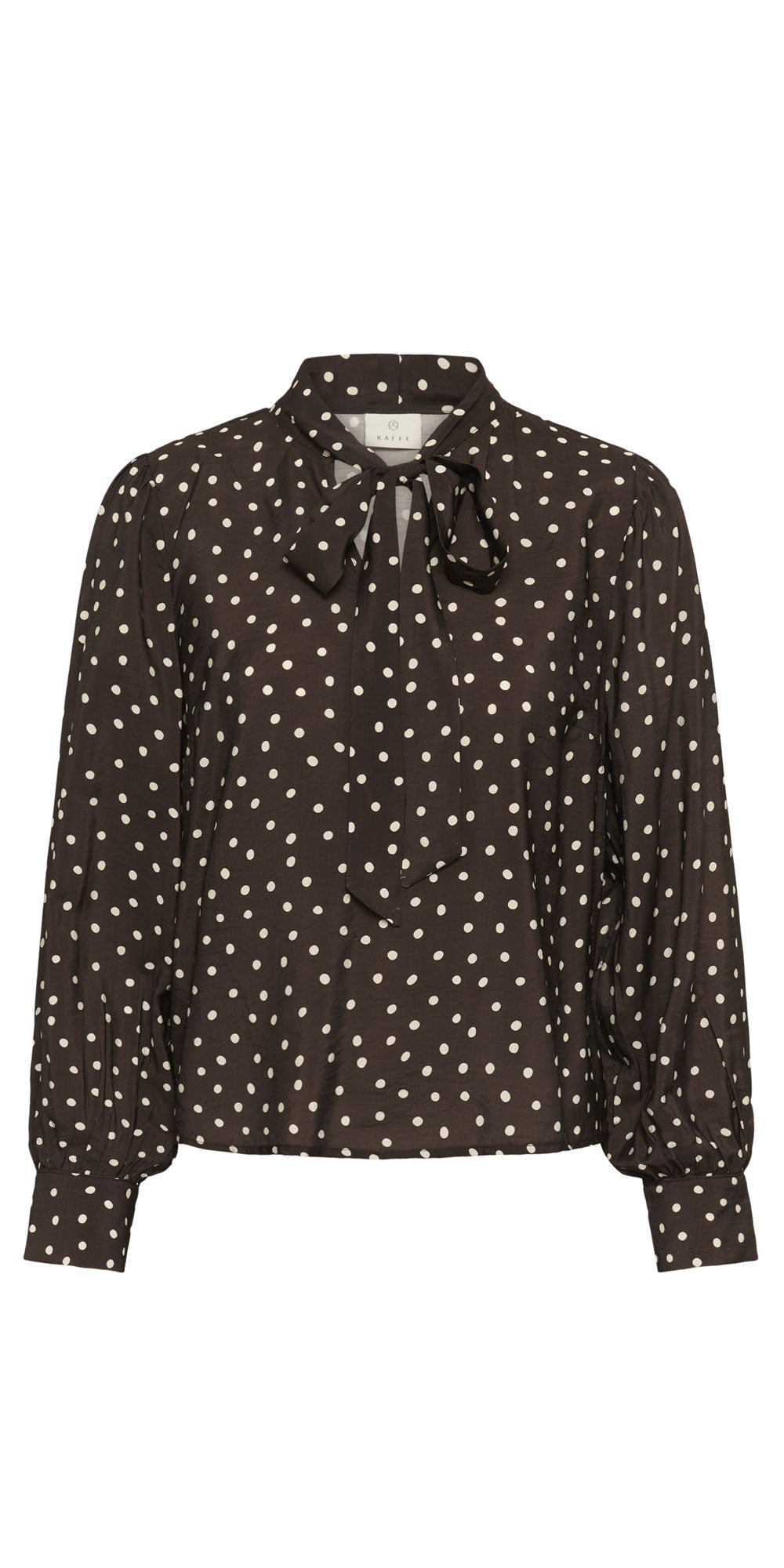 Kaffe Polka Dot Tie Blouse