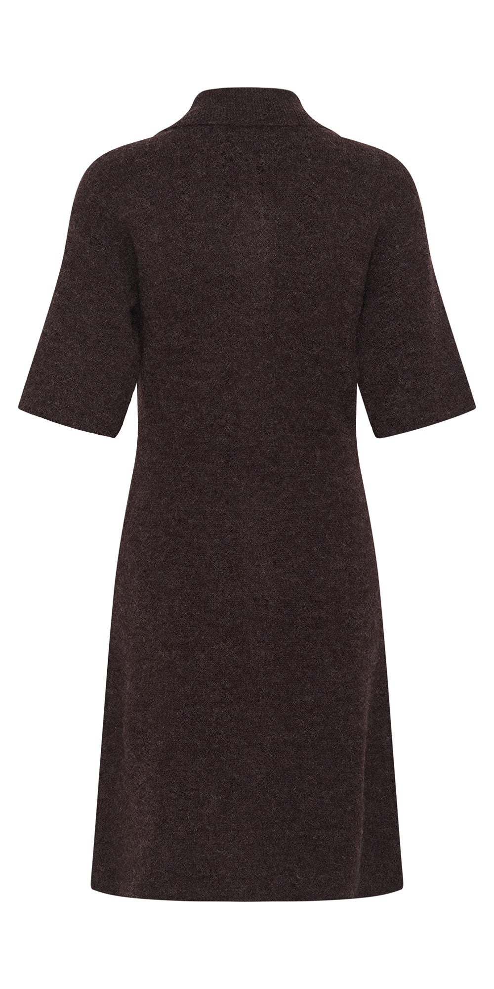 Kaffe Polo Sweater Dress, dark plum