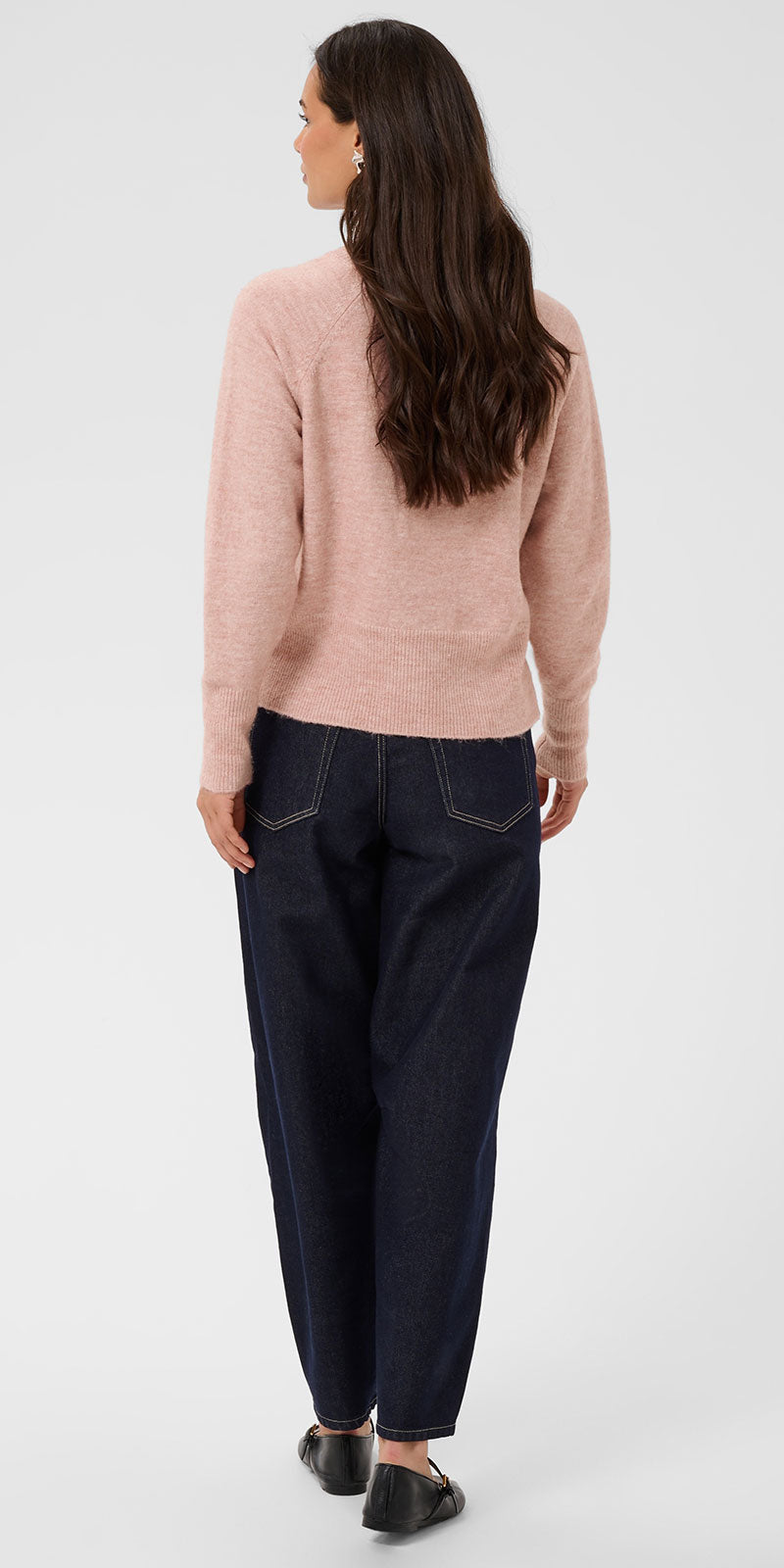 Kaffe Relaxed V-neck Sweater, pale mauve