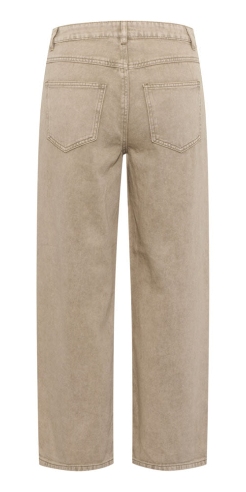 Kaffe Relaxed Crop Jeans, taupe