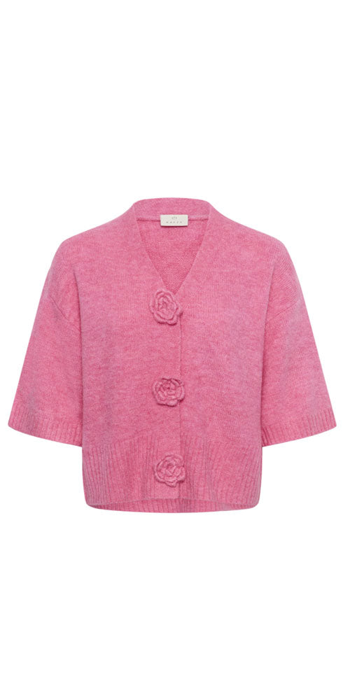 Kaffe Rosette Button Cardy, pink