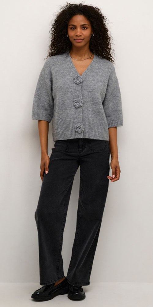 Kaffe Rosette Cardy, grey