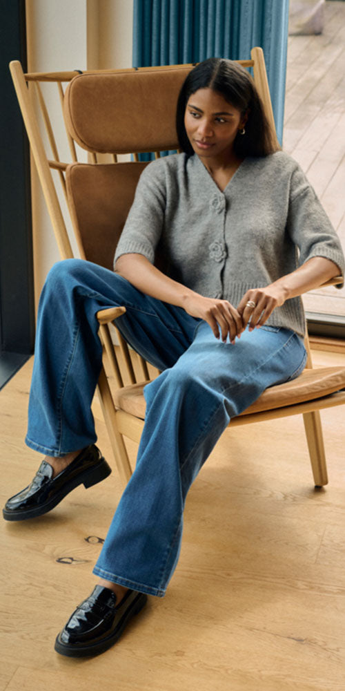 Kaffe Rosette Cardy, grey