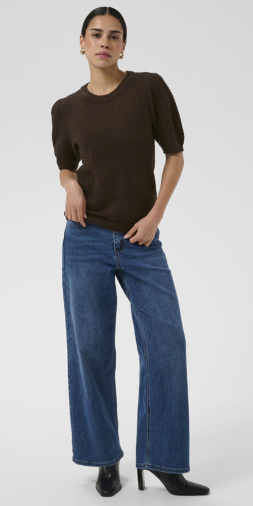 Kaffe Short Sleeve Pullover, chocolate