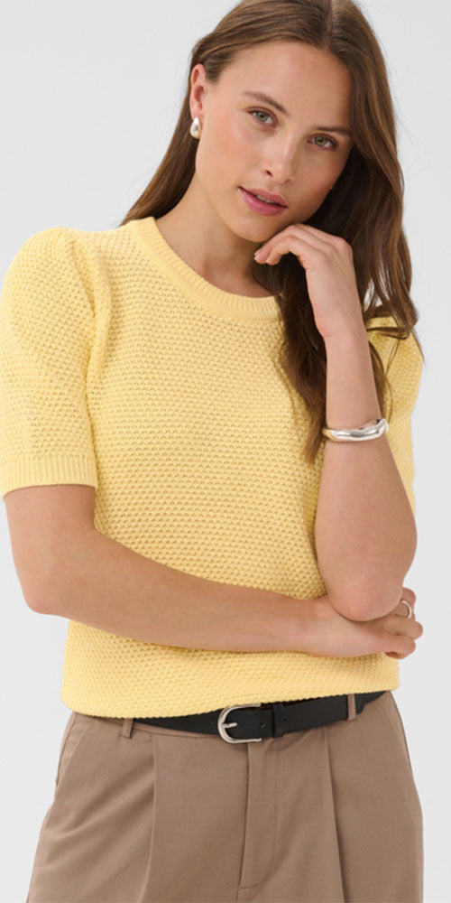 Kaffe Short Sleeve Pullover, yellow