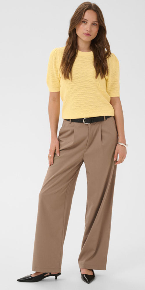Kaffe Short Sleeve Pullover, yellow