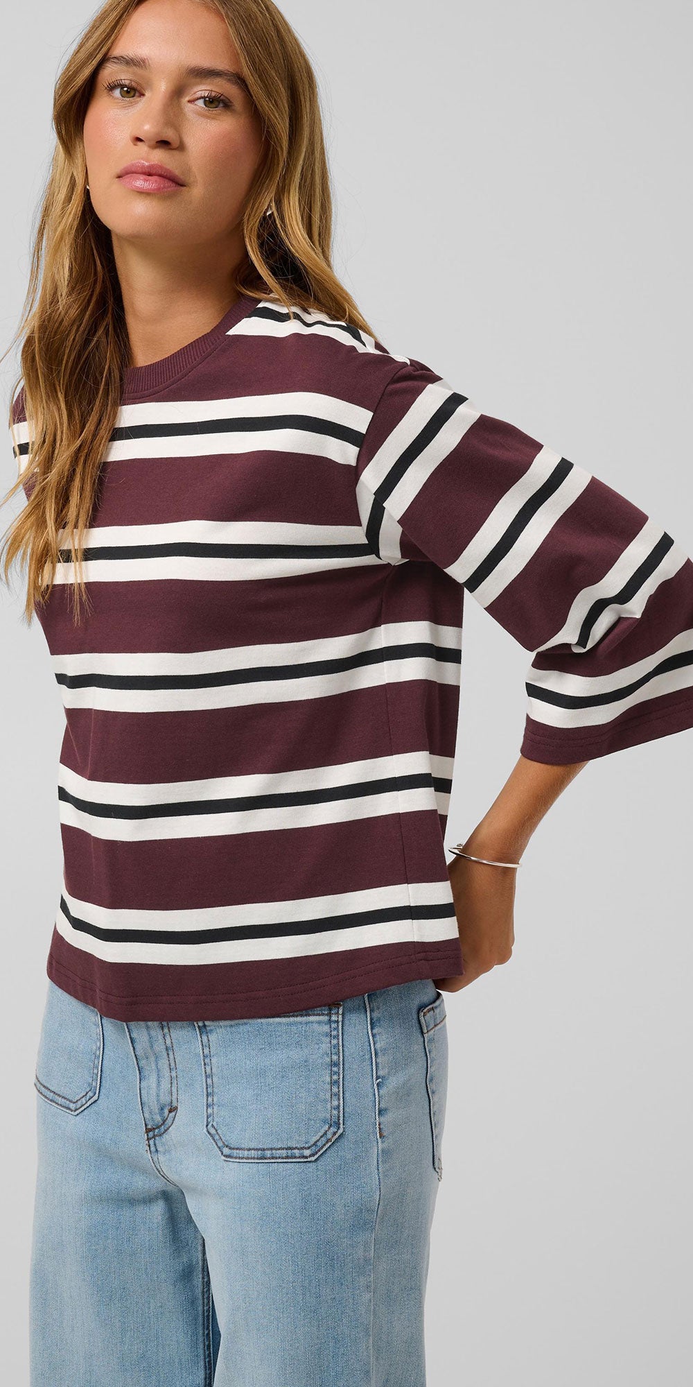 Kaffe Striped 3/4 Tee