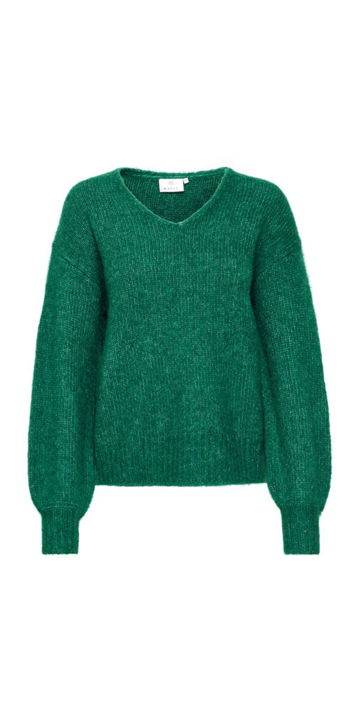 Kaffe V-neck Sweater, jade green