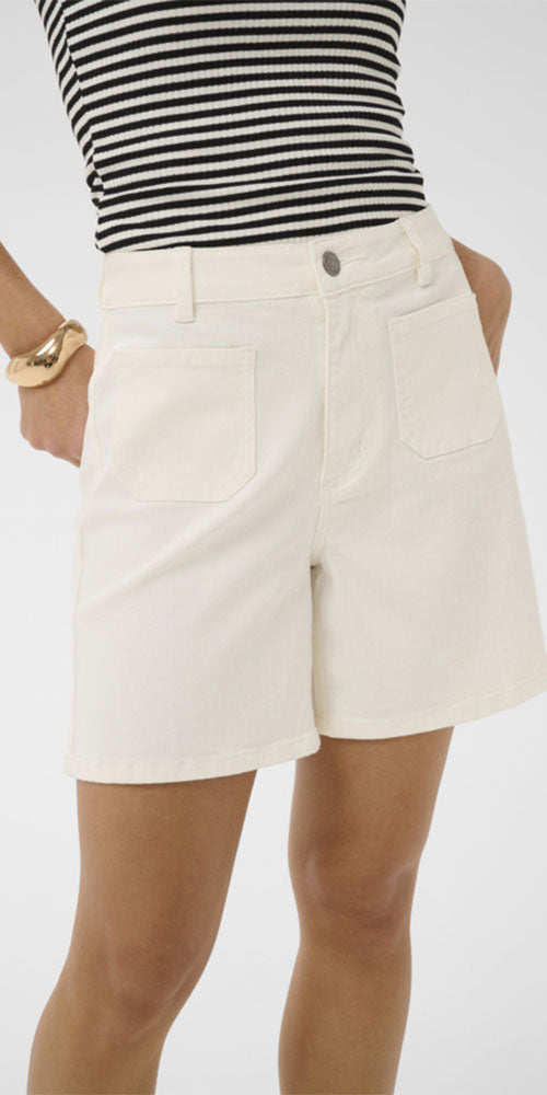 Kaffe Sailor Jean Shorts, white