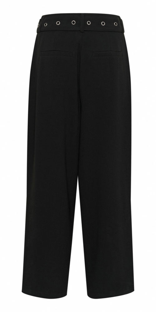 Kaffe Wide Leg Grommet Belt Trousers