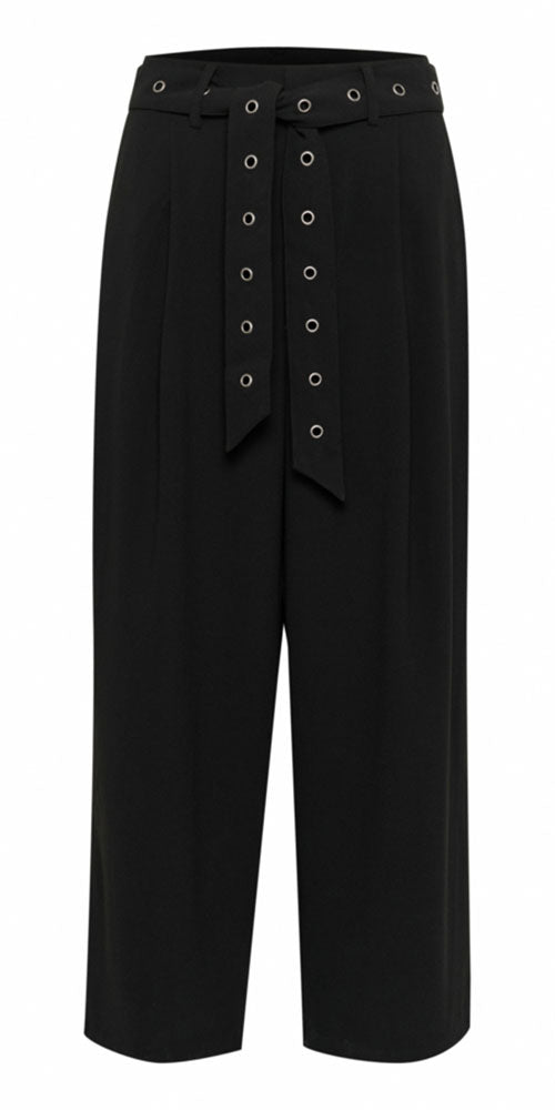 Kaffe Wide Leg Grommet Belt Trousers