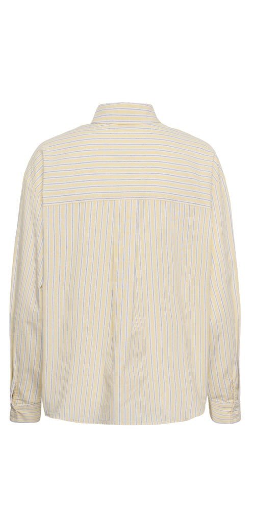 Kaffe Striped Button Up Shirt, yellow/black
