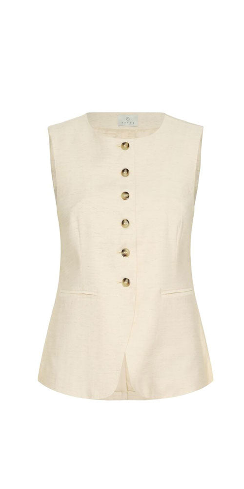 Kaffe Fitted Waistcoat, natural