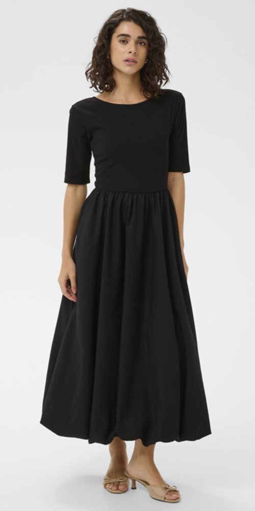 Kaffe Half-Sleeve Bubble Dress, black