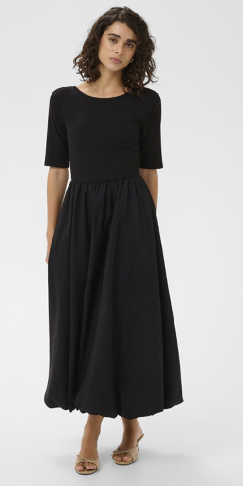 Kaffe Half-Sleeve Bubble Dress, black