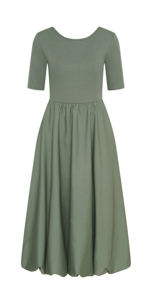 Kaffe Half-Sleeve Bubble Dress, green