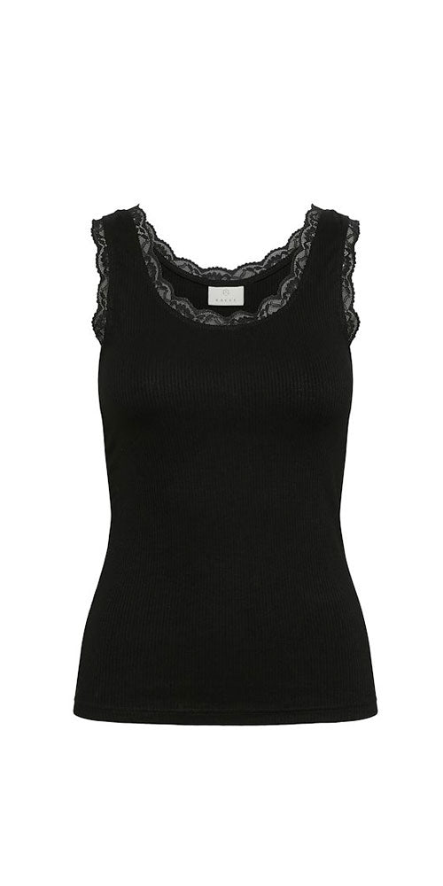 Kaffe Lace Trim Cami, black
