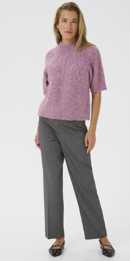 Kaffe Cable Detail Sweater, lilac