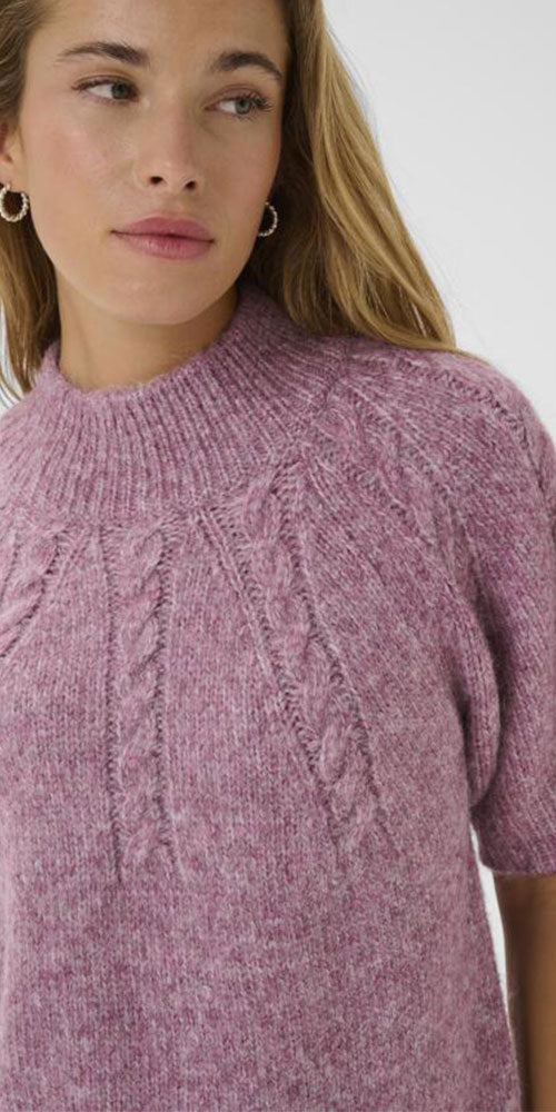Kaffe Cable Detail Sweater, lilac