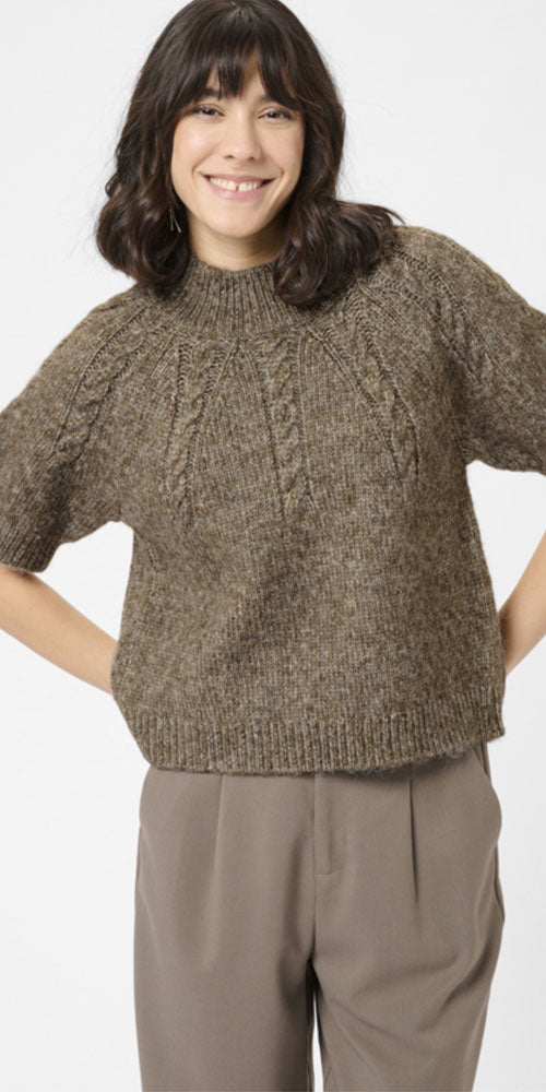 Kaffe Cable Detail Sweater, morel