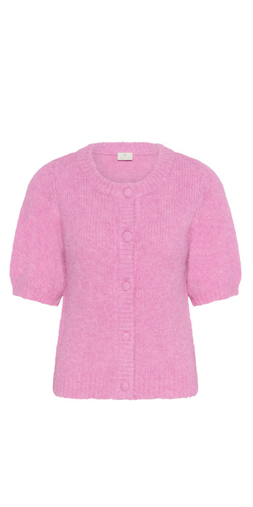 Kaffe Short Sleeve Cardy, pink pow