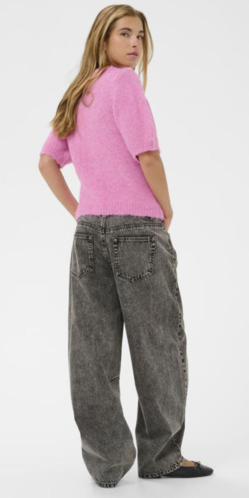 Kaffe Short Sleeve Cardy, pink pow