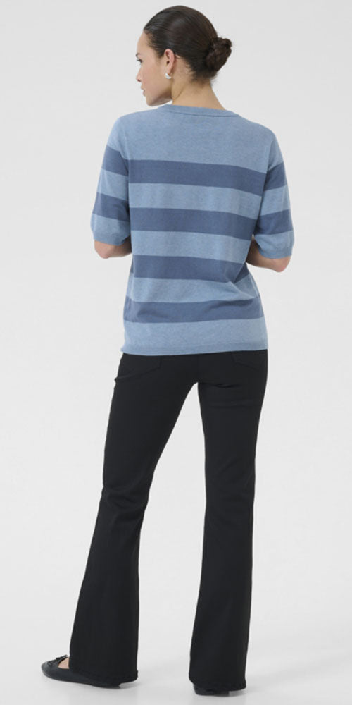 Kaffe Wide Striped Pullover, blues