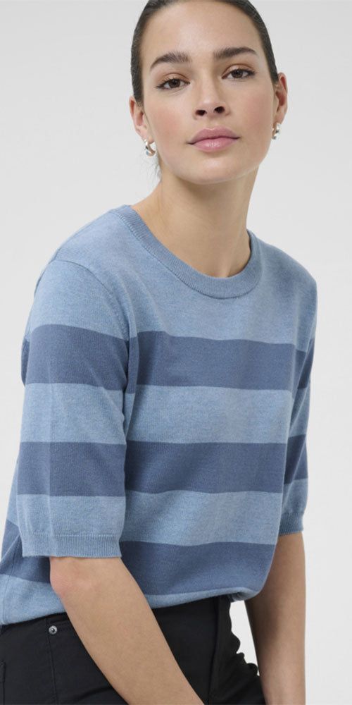 Kaffe Wide Striped Pullover, blues