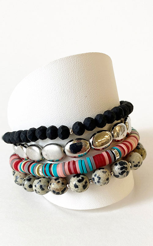 Mixed Textures Stretch Bracelet