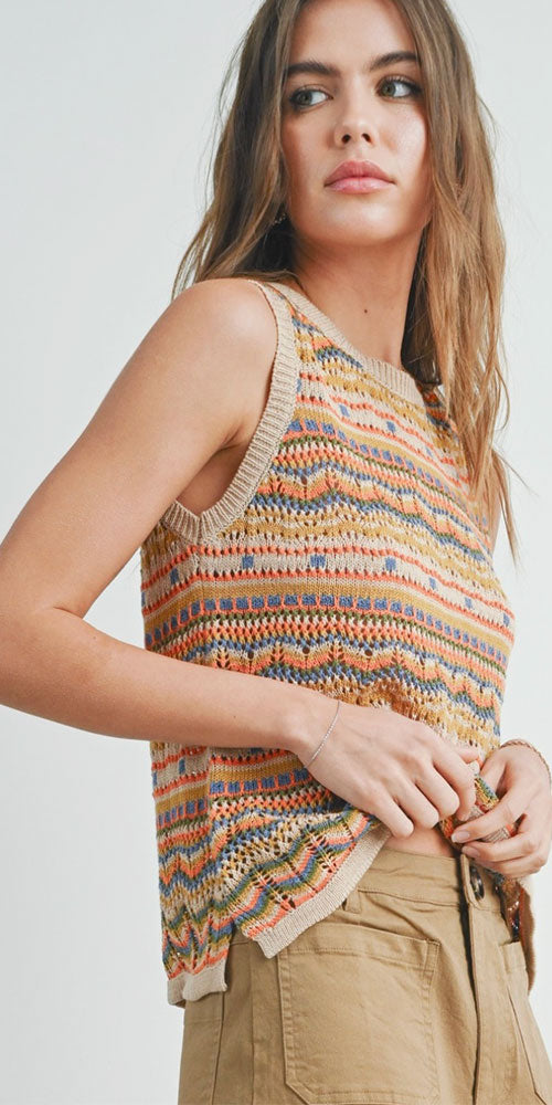 Multicoloured Knit Vest