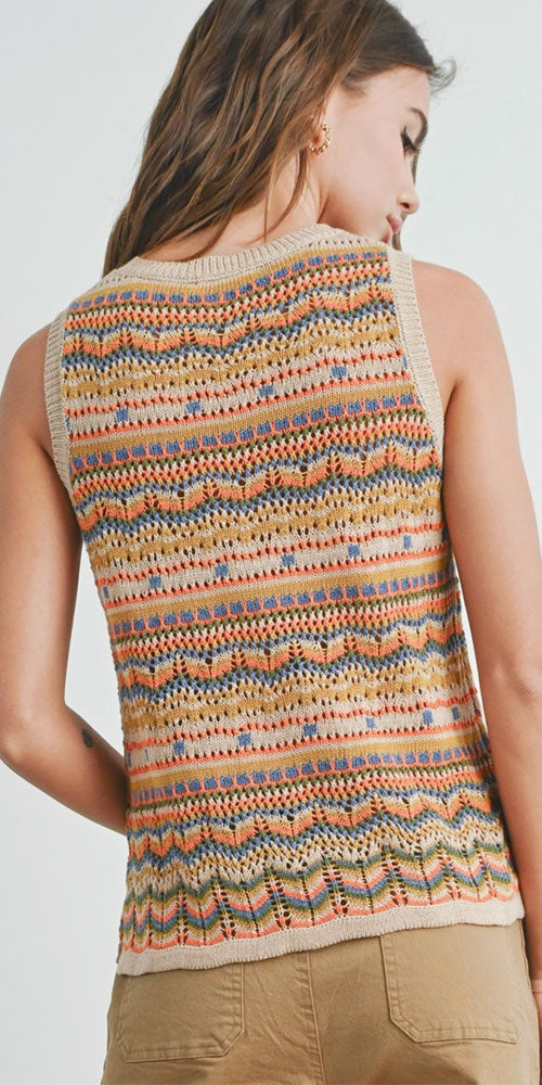 Multicoloured Knit Vest