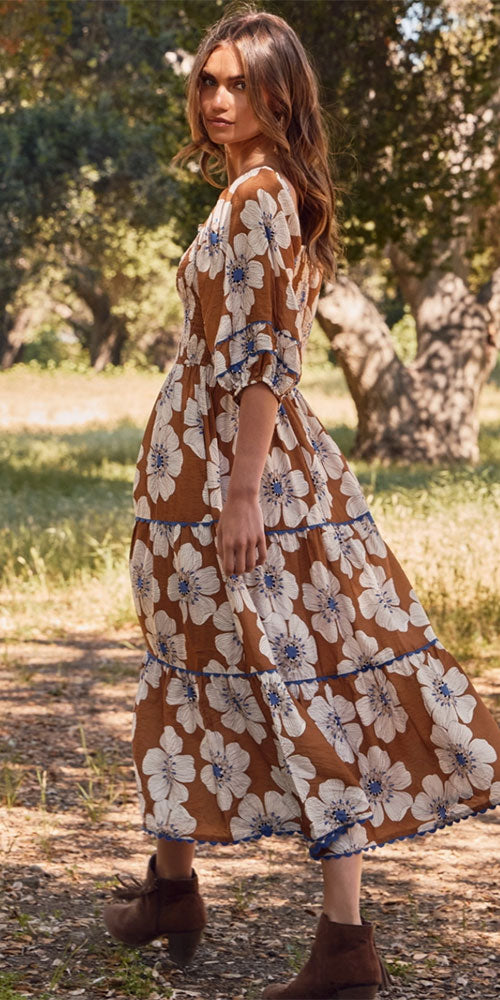 Smocked Floral Dress