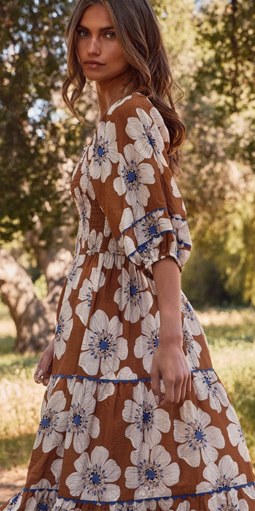 Smocked Floral Dress