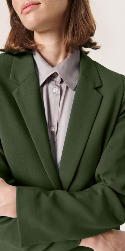 WJHWSX Blue Blazer for Women Custom Long Sleeve Spread Regular Women'S  Jacket Womens Long Winter Coat Green 