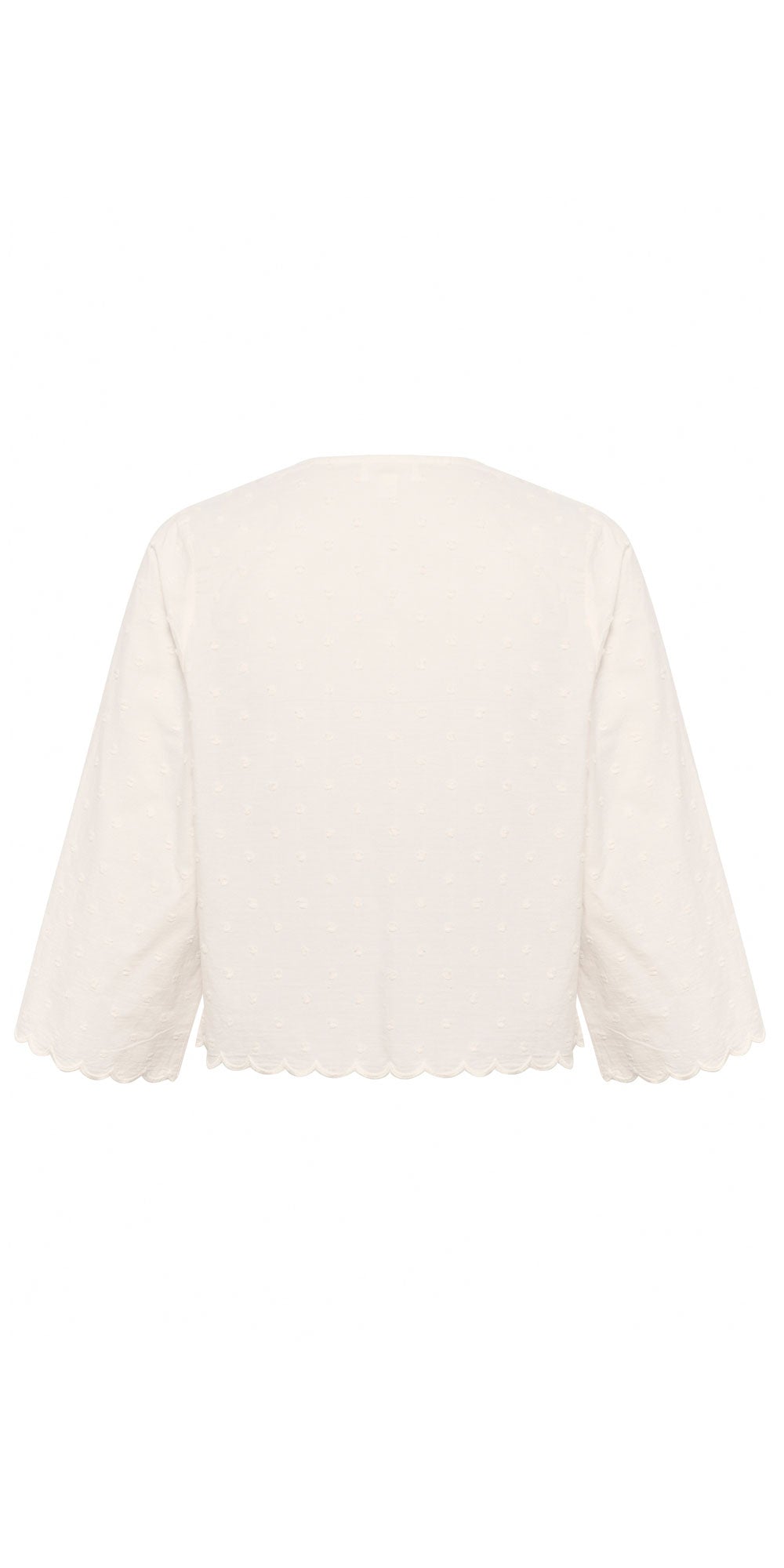 Soaked Scalloped Cotton Blouse