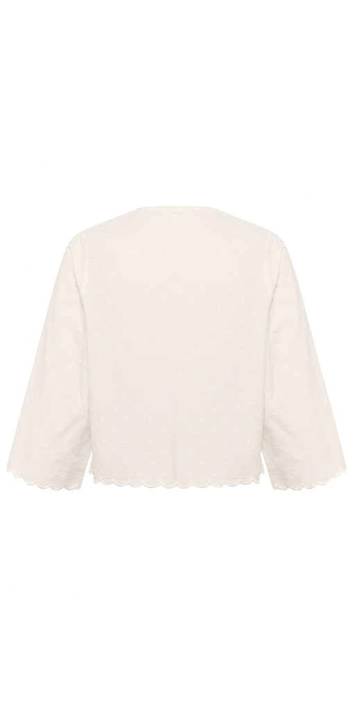 Soaked Scalloped Cotton Blouse
