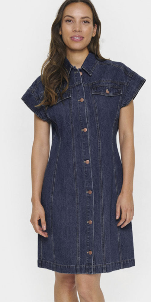 Saint Tropez Denim Cap Sleeve Dress