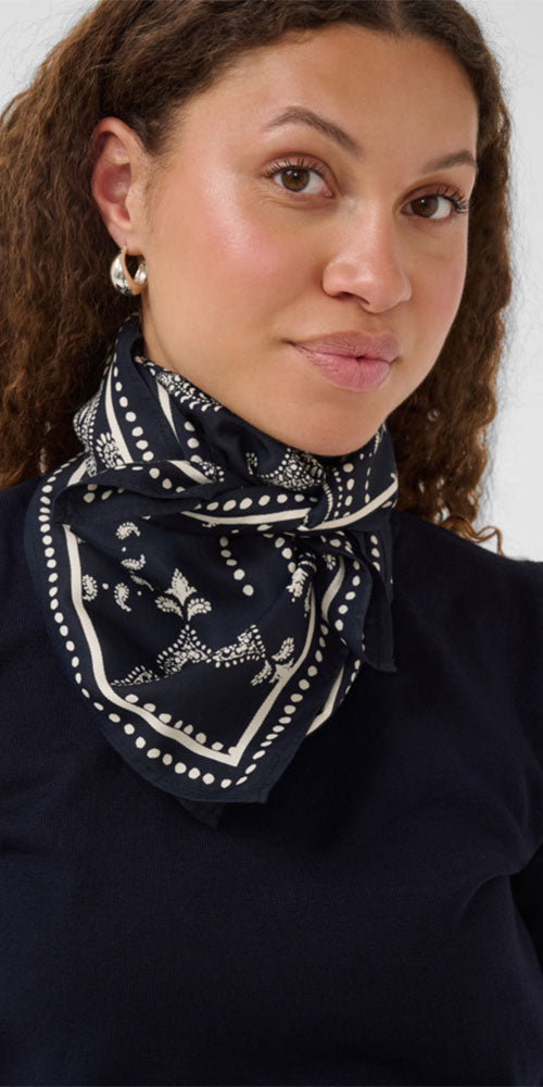 Saint Tropez Bandana Scarf, midnight navy