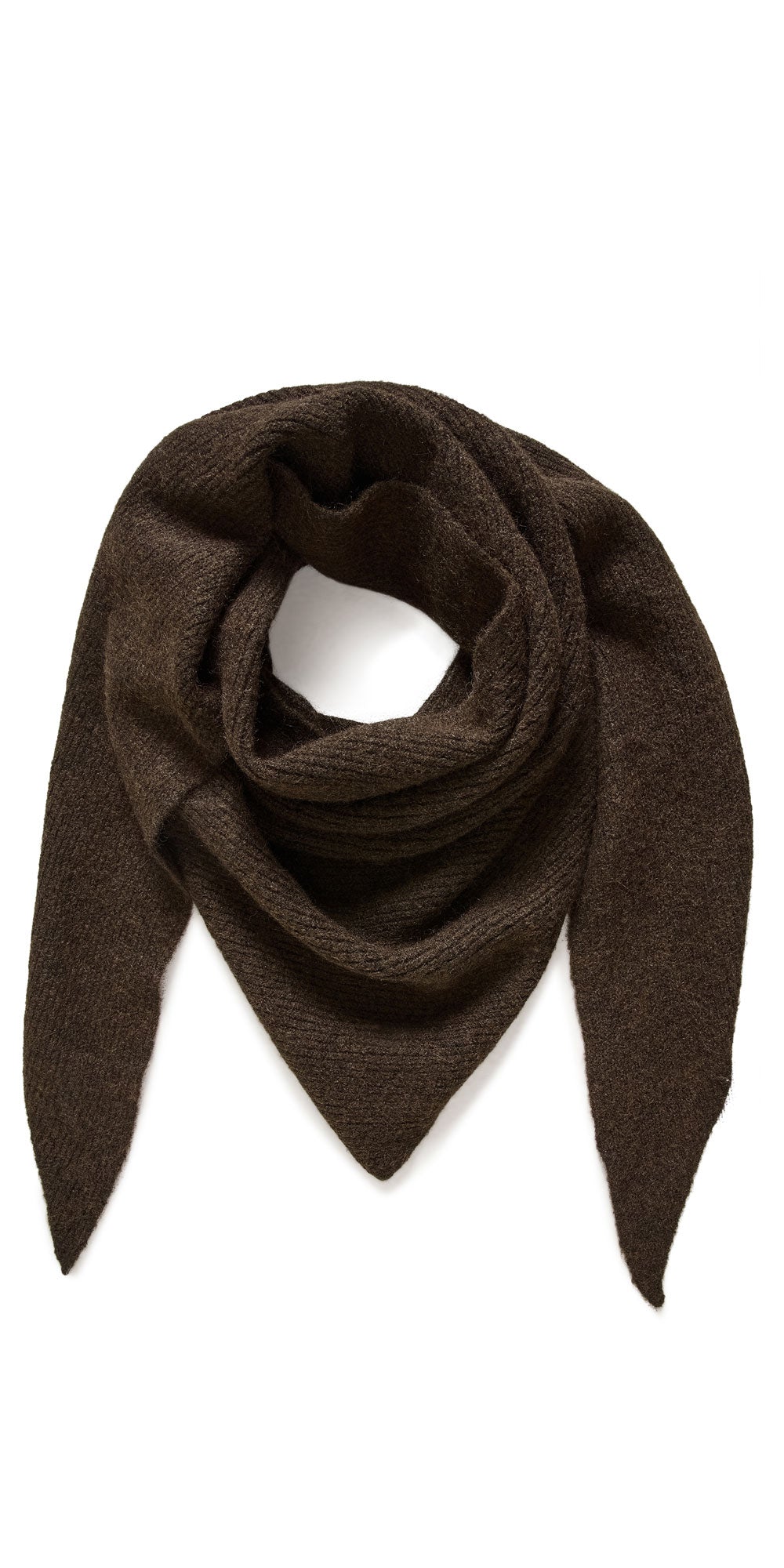 Saint Tropez Large Knit Triangle Scarf, brown
