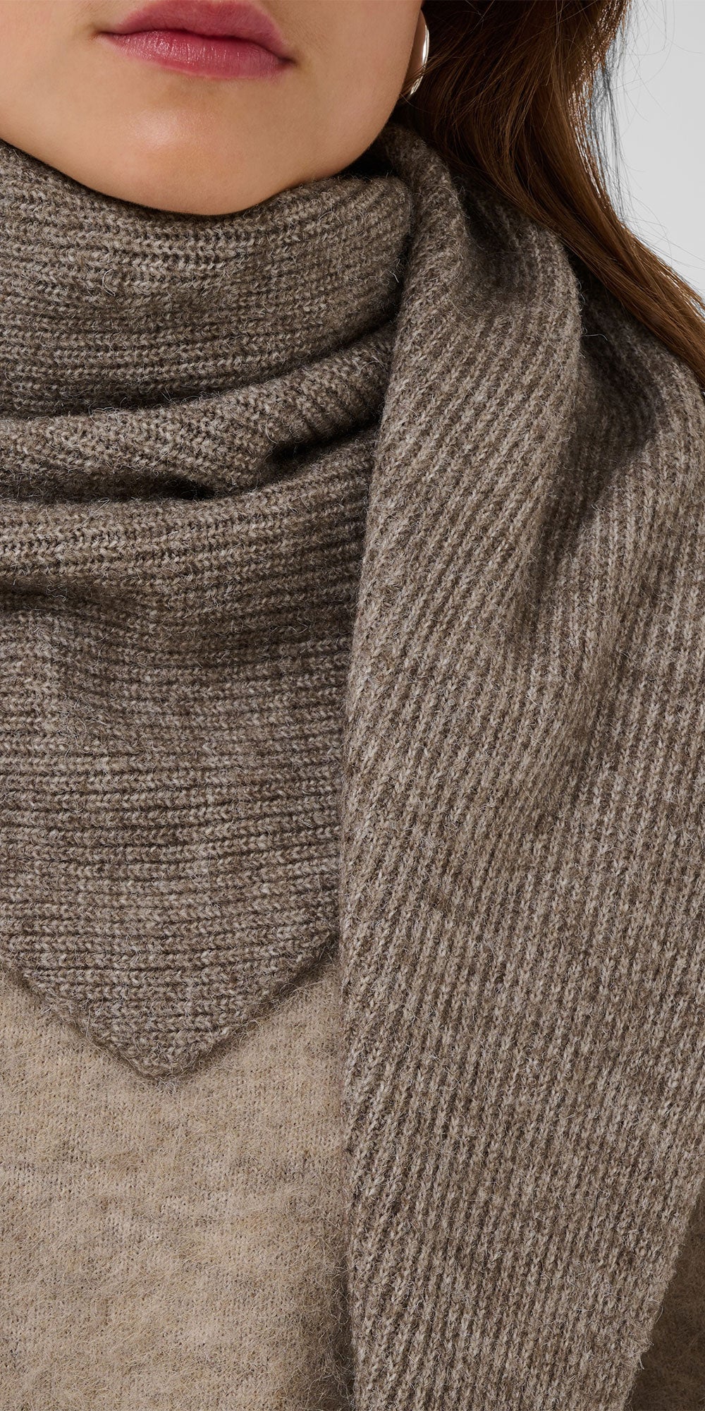 Saint Tropez Large Knit Triangle Scarf, iron grey
