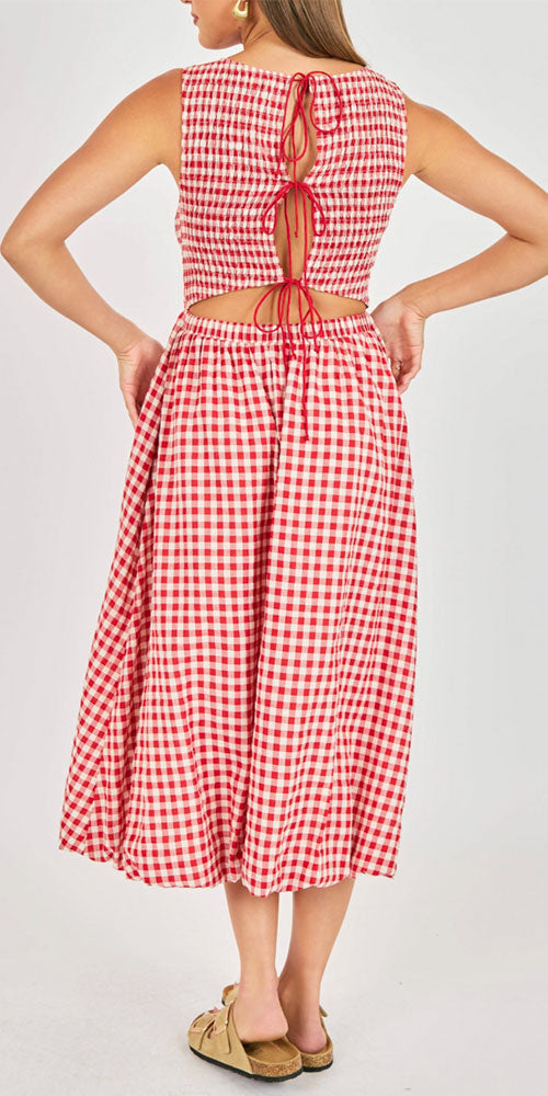 Sadie & Sage Gingham Bubble Hem Dress